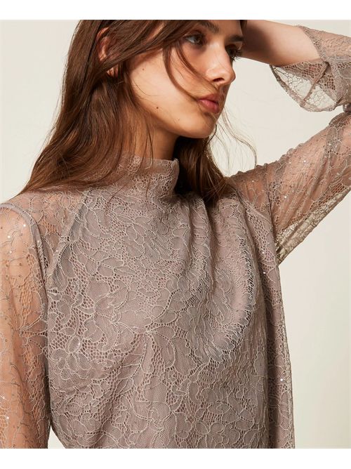 Abito corto in pizzo con paillettes TWINSET | TF2083/00369